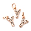 Brass Micro Pave Grade AAA Cubic Zirconia Charms LS-ZIRC-P067-11RG-Y-NR-1