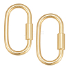 2Pcs 925 Sterling Silver Locking Carabiner STER-BC0003-93-1