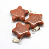 Star Synthetic Goldstone Pendants G-Q367-09-2