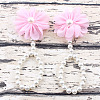 Cloth 3D Flower Plastic Imitation Pearl Beaded Barefoot Infnat Toe Anklets FS-WG366B4-04-1
