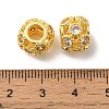 Hollow Cube Brass Micro Pave Cubic Zirconia European Beads KK-C072-12G-2