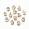 Brass Micro Pave Clear Cubic Zirconia Charms X-KK-R134-015-NF-1