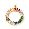 Brass Micro Pave Cubic Zirconia Pendants KK-P320-02G-01-1