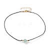 Faceted Natural Dyed Green Aventurine Pendant Necklaces NJEW-JN03230-04-1