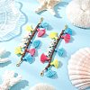 Natural Coconut & Polycotton Tassel & Synthetic Turquoise Pendant Decorations HJEW-JM03669-1
