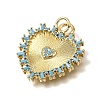 Brass Micro Pave Cubic Zirconia Pendants CU-CBAEEA8-13B-G-2