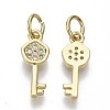Brass Micro Pave Cubic Zirconia Charms X-ZIRC-S067-025-NF-1
