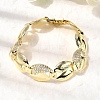 Brass Micro Pave Clear Cubic Zirconia Link Chain Bracelets for Women BJEW-H630-09G-2
