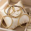 5Pcs 5 Styles 304 Stainless Steel Beads Stretch Bracelets UF8156-1-3