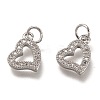 Brass Micro Pave Clear Cubic Zirconia Charms ZIRC-B002-60P-1