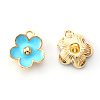 Light Gold Plated Alloy Enamel Pendants ENAM-R136-16C-2