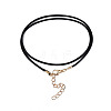 Waxed Cord Necklace Making with Iron Findings NJEW-R229-1.5mm-G-3