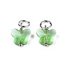Faceted Transparent Glass Charms GLAA-T024-06G-2