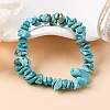 Unisex Chip Synthetic Turquoise(Dyed) Beaded Stretch Bracelets BJEW-S143-05-1