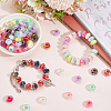 100Pcs UV Plating Rainbow Iridescent Acrylic European Beads MACR-PA0001-28-4