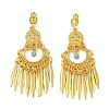 Bohemia Zinc Alloy Rhinestone & Resin Clip-on Earrings LS-EJEW-C089-03G-1