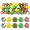 50Pcs 5 Colors Round Food Grade Eco-Friendly Silicone Focal Beads SIL-SP0001-03-1