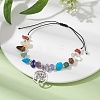 Chakra Natural & Synthetic Gemstone Braided Bead Bracelets BJEW-JB09824-05-4