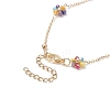Glass Beaded Flower Link Chain Necklace NJEW-JN04317-4