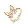 Brass & Cubic Zirconia Finger Rings CU-CBA7E55-10G-4