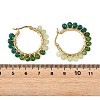 Dyed Natural Malaysia Jade Rondelle Bead & 201 Stainless Steel Hoop Earrings EJEW-JE07415-01-5