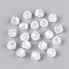 Transparent Spray Painted Glass Beads EGLA-N018-4mm-12-1