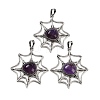 Natural Amethyst Spider Web Pendants G-Q163-09AS-08-1