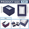 Paper Jewelry Watch Packing Boxes with PVC Window Lid and Pillow Inside CON-WH0089-259A-2