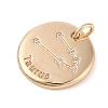 Brass with Clear Cubic Zirconia Pendants LS-KK-N256-24B-G-2