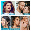  8Pcs 4 Size Brass Rectangle Hoop Earrings for Women EJEW-TA0001-12-12