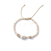 Natural Sea Shell & Glass Seed Bead Bracelets BJEW-PH02047-1