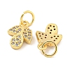 Rack Plating Brass Micro Pave Clear Cubic Zirconia Pendants KK-B093-05G-2