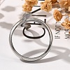 Snake 304 Stainless Steel Open Cuff Rings for Women RJEW-M046-02P-5