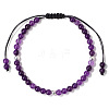 Natural Amethyst Braided Bead Bracelets PW-WG2B05A-03-1