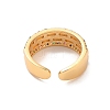 Brass Micro Pave Cubic Zirconia Open Cuff Rings RJEW-R146-14B-G-2