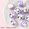 10Pcs Hand Painted Acrylic with Enamel Beads MACR-YW0003-28D-1