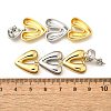 Heart Brass Dangle Stud Earrings EJEW-F358-01GP-3