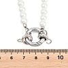Brass & ABS Plastic Imitation Pearl Round Beaded Necklace Making KK-Z158-07P-02-4