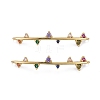 Brass Micro Pave Colorful Cubic Zirconia Links Connectors ZIRC-Z011-20G-1