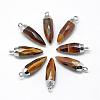 Natural Tiger Eye Pointed Pendants G-Q495-03P-1