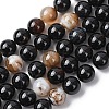 Natural Black Agate Beads Strands G-H343-D02-12mm-2