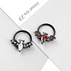 304 Stainless Steel Crystal Rhinestone Halloween Bat Hoop Nose Rings WG0E020-03-2