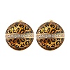 Brass Micro Pave Cubic Zirconia Leopard Stud Earrings EJEW-U055-13B-G-2