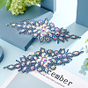 Flower Glitter Glass Hotfix Rhinestone FIND-WH0050-29B-5