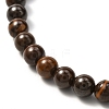 6mm Natural Australian Boulder Opal Round Beads Stretch Bracelet for Men Women BJEW-JB07070-3