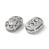 Oval Rhodium Plated 925 Sterling Silver Hollow Out Beads STER-D005-03P-2