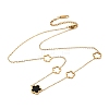 Ion Plating(IP) 304 Stainless Steel & Plastic Flower Pendant Necklaces for Women NJEW-P320-02G-03-4