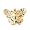 Rack Plating Brass Micro Pave Cubic Zirconia Pendants KK-E072-20G-2