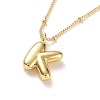 Initial Letter Brass Pendant Necklace LS-NJEW-A015-21G-K-1