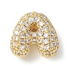 Brass Micro Pave Cubic Zirconia Beads KK-P290-61G-2